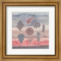 Blue Pink Watercolor and Floral Fine Art Print