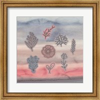 Blue Pink Watercolor and Floral Fine Art Print