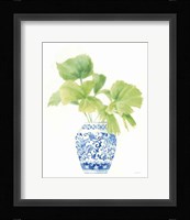 Palm Chinoiserie White IV Framed Print