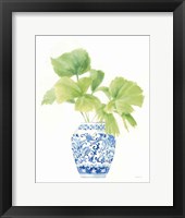 Palm Chinoiserie White IV Framed Print