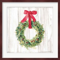 Woodland Holidays Wreath no Bird White Fine Art Print