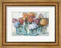 Fall Hydrangeas in Glass Jar Crop Fine Art Print