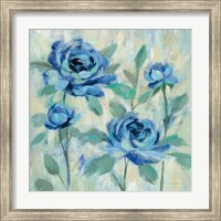 Brushy Blue Flowers I Fine Art Print