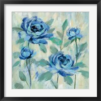 Brushy Blue Flowers I Framed Print