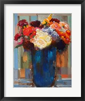 Flowers in a Blue Vase Fine Art Print