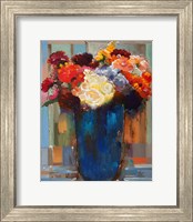 Flowers in a Blue Vase Fine Art Print