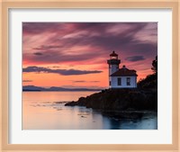 Orange Sunset at Lime Kiln Lighthouse Fine Art Print