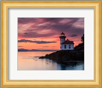 Orange Sunset at Lime Kiln Lighthouse Fine Art Print