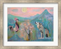 The Wolf and the Rooster Sing by Moonlight Fine Art Print