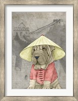 Shar Pei with the Great Wall Fine Art Print
