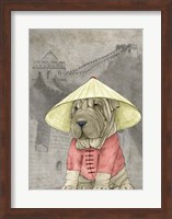 Shar Pei with the Great Wall Fine Art Print