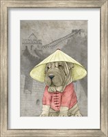 Shar Pei with the Great Wall Fine Art Print