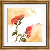 Watercolor Floral Yellow and Red II Fine Art Print