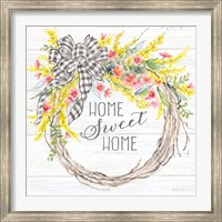 Spring Gingham Wreath Home Fine Art Print