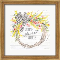 Spring Gingham Wreath Home Fine Art Print