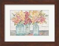 Farmhouse Hydrangeas in Mason Jars Spice Fine Art Print