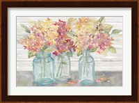 Farmhouse Hydrangeas in Mason Jars Spice Fine Art Print