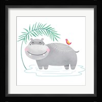 Playful Pals- Hippo Framed Print