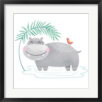 Playful Pals- Hippo Fine Art Print