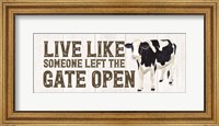 Farm Life Panel Live Like Gate Fine Art Print