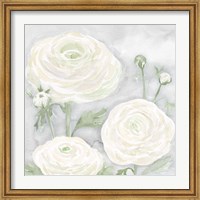 Peaceful Repose Floral on Gray I Fine Art Print