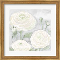 Peaceful Repose Floral on Gray I Fine Art Print