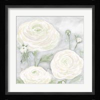 Peaceful Repose Floral on Gray I Framed Print