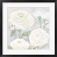 Peaceful Repose Floral on Gray I Framed Print