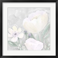 Peaceful Repose Floral on Gray II Framed Print
