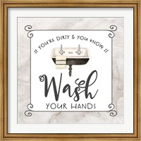 Bath Humor Wash Your Hands Fine Art Print