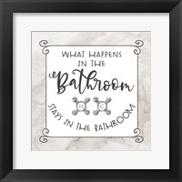 Bath Humor What Happens Framed Print
