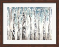 Winter Aspen Trunks Blue Fine Art Print