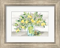Watercolor Lemons in Mason Jar Landscape Fine Art Print