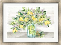 Watercolor Lemons in Mason Jar Landscape Fine Art Print