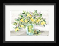 Watercolor Lemons in Mason Jar Landscape Fine Art Print