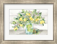 Watercolor Lemons in Mason Jar Landscape Fine Art Print