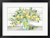 Watercolor Lemons in Mason Jar Landscape Fine Art Print