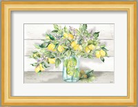 Watercolor Lemons in Mason Jar Landscape Fine Art Print