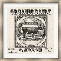 Farmhouse Grain Sack Label Cow Fine Art Print