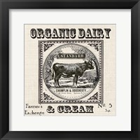 Farmhouse Grain Sack Label Cow Fine Art Print