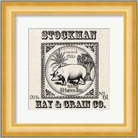 Farmhouse Grain Sack Label Pig Fine Art Print