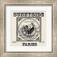 Farmhouse Grain Sack Label Rooster Fine Art Print