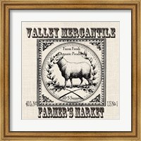 Farmhouse Grain Sack Label Sheep Fine Art Print