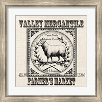 Farmhouse Grain Sack Label Sheep Fine Art Print