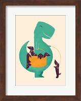 TRex and the Basketful of Wiener Dogs Fine Art Print