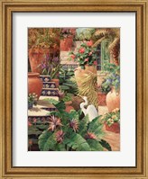 Floral Fractal with Egret Fine Art Print