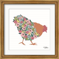Floral Rooster Fine Art Print