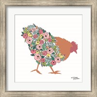 Floral Rooster Fine Art Print