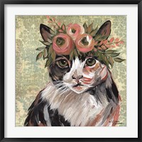 Cat with Floral Crown Fine Art Print