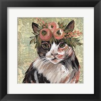 Cat with Floral Crown Fine Art Print